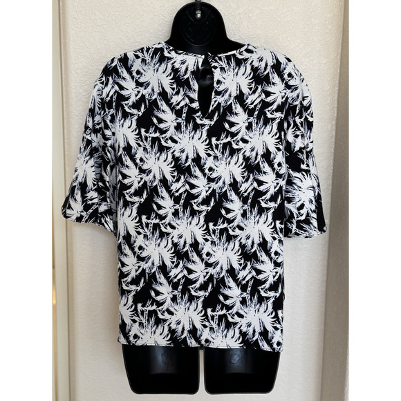 Diane Von Furstenberg Arlene Top Palm Print Silk Blend, M - Picture 5 of 11